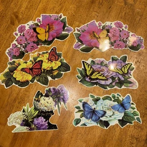 Blumen & Schmetterlinge 6 große Kühlschrankmagnete ~ Art Greg Giordano Neu ohne Etikett - Bild 1 von 15