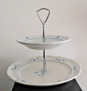 PFALTZGRAFF Vintage Poetry Glossy 2 Tier Serving Tray Candy Dish 10" & 7" Trays - Picture 1 of 17