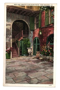 Arts Crafts Club Court Patio New Orleans Vintage Postcard Local News Company - Picture 1 of 2