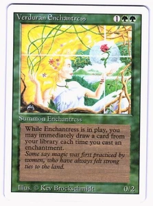 MTG Verduran Echantress Revised 3ED Rare Vintage Combo Enabler Original Art NM - Picture 1 of 2