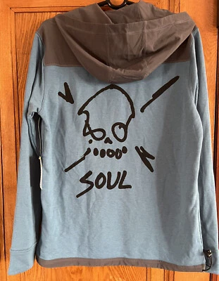 NOVO COM ETIQUETAS SOULCYCLE BAJA PONCHO MOLETOM RODA AZUL Tamanho Pequeno MSRP $120 - Imagem 1 de 4