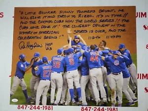 PAT HUGHES SIGNED 16X20 PHOTO INSCRIBED W/ 2016 WORLD SERIES FINAL CALL JSA COA - Picture 1 of 3