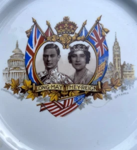 RARE George VI, Queen Elizabeth Royal Albert 1939 Visit to Canada and USA Plate - Picture 1 of 4
