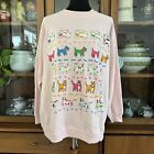 Vintage 90’s Pastel Cats & Dogs Crewneck Sweatshirt 