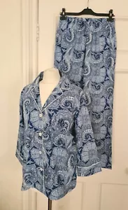 Neu Ralph Lauren Pyjama Set Navy/Weiß Print Gr. S - Bild 1 von 9