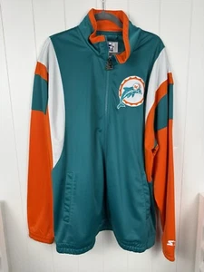 Starter Miami Dolphins Teal Orange Vintage Logo Men’s Full Zip Jacket Size 2XL - Picture 1 of 9