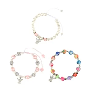Elegant Pink Pearls Beaded Adjustable Chain Bracelet for Girls First Holy - Picture 1 of 11