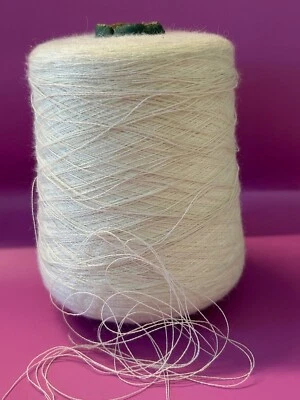 Cone Spool #0 Peruvian Baby Alpaca Yarn w/Acrylic 17.9oz 506gr 5002 Lite White A - Image 1 of 4