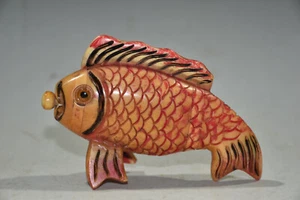 Collect old B0NE every year there are fish flower color snuff bottle decoration - Picture 1 of 9