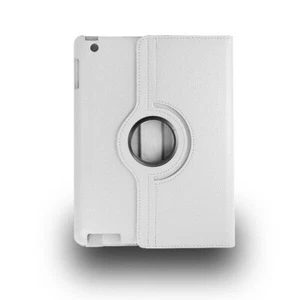 White leather Plain 360 Degrees Rotating Case Cover Stand For Apple iPad 2 3 4 - Picture 1 of 1