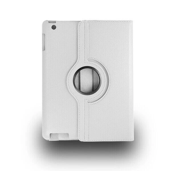 White leather Plain 360 Degrees Rotating Case Cover Stand For Apple iPad 2 3 4 - Image 1 of 1