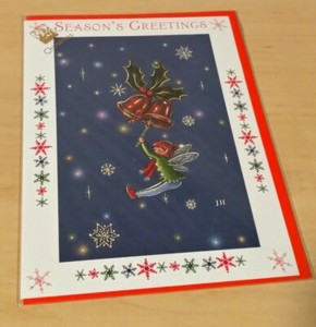 Jean and Ron Henry "Holly Bells" Christmas Card New Sealed Plastic 1985-2003