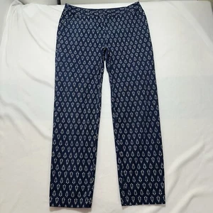 Talbots Womens 4 The Weekend Chino Ankle Pants Floral Navy 29" Inseam Flat Front - Picture 1 of 12