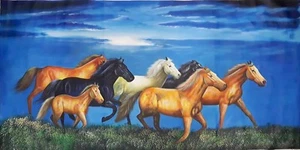 Seven Horse Painting Handmade Original Oil Painting On Canvas - Picture 1 of 4