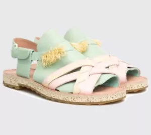 Camper Twins Blue Slingback Summer Flat Sandals Womens 39 Strappy - Picture 1 of 11