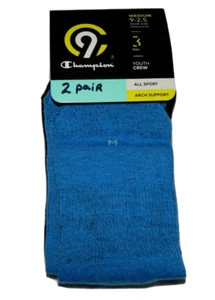 2 Pair Champion Crew Socks Youth All Sport Arch Support Size Medium 9-2.5  New! - Picture 1 of 5