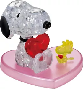 3D Crystal Puzzle, 31 Piece Crystal Puzzle Snoopy Hug Heart, BEVERLY - Picture 1 of 4