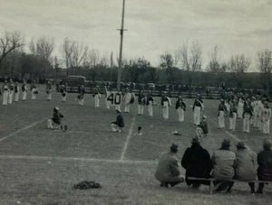 High School Band On Football Field High School B&W Photograph 2.5 x 3.5 - Picture 1 of 3