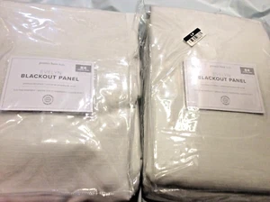 Pottery Barn Two (2) Kids Evelyn Blackout Panels 44x84 White Linen NWT! - Picture 1 of 1