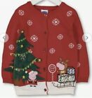 BNWT TU Christmas Peppa George Pig Snowflake Red Cardigan Xmas Age 12-18 Months