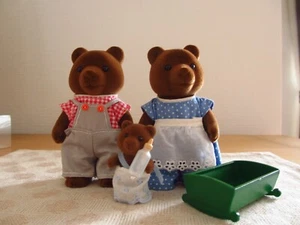 Sylvanian Families Bärenfamilie Calico Critters Vintage SELTEN Made in JAPAN Original - Bild 1 von 22
