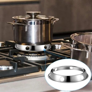 2pc Stainless Steel Wok Stand Ring Rack BBQ Stand Silver Base 21.5-27cm - Picture 1 of 16