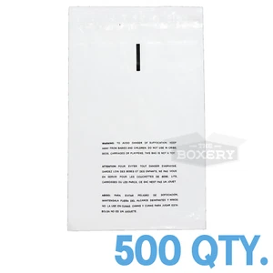 500 8x10 Self Seal Suffocation Warning Clear Poly Bags 1.5 mil Free Shipping - Picture 1 of 2