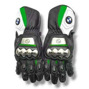 BMW MotoGp Motorbike Genuine Leather Gloves Motorcycle Kart Racing Gloves CE - Picture 1 of 2