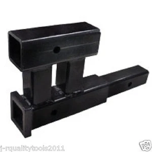 DOUBLE DUAL TWO TRAILER TOW HITCH MOUNT RECEIVER BAR FOR BIKE RACK ACCESSORIES - Picture 1 of 1