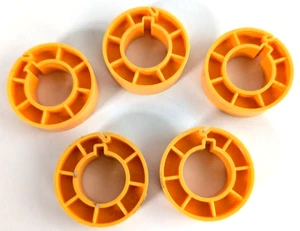 5 Yellow Kodak 16mm 2" Inch Diameter Movie Film Core Take-Up Spools Made in USA - Picture 1 of 4