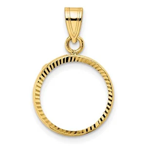 14k Yellow Gold Plain D/C Prong Set China 1/20 oz Panda Coin Bezel - Picture 1 of 6