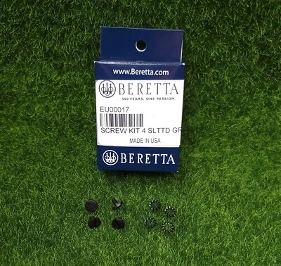 Beretta 92 and 80 Series Screw Kit, 4 Slotted Grip Screws, 4 Washers - EU00017 - Image 1 of 2