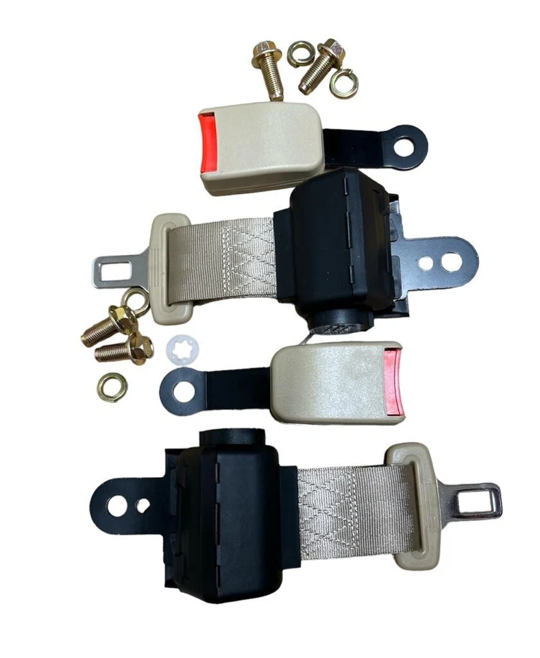 Cinturón de seguridad retráctil beige 2 x 2 puntos regazo diagonal coche camión SUV Foto 1 de 3