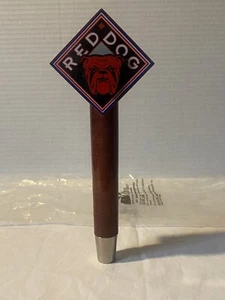 Vintage roter Hund Bier Zapfhahn Griff Holz 8,5" NEU - Bild 1 von 6
