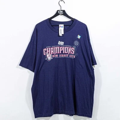 2002 New Jersey Nets Conference Champions T-Shirt NBA Majestic XXL VTG - Image 1 of 4