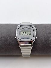Vintage Casio Stainless Steel Digital Silver & Grey Bracelet Watch LA670WE