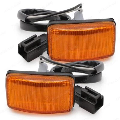 Pair Orange Side Turn Signal Marker Light For Toyota Land Cruiser FJ80 1989 - 97 - Image 1 of 4
