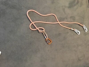 2-in-1 Hi-Vee Positioning Lanyard with Aluminum Snaps w/ prusik and Carabiner - Picture 1 of 8