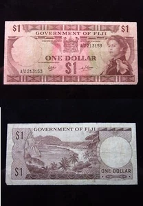 Fiji 1 Dollar ND 1969 P59 A/2 h5114 For the Government 2 Signatures Bank Money - Picture 1 of 3