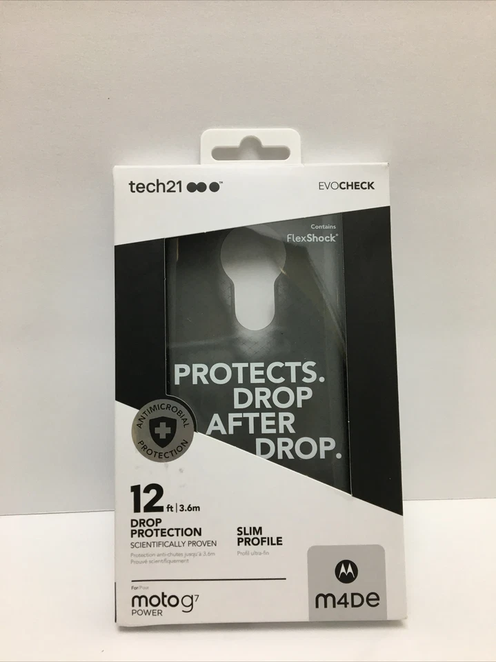 OEM Tech21 Evo Check Case For Motorola Moto G7 Power - Smokey/Black - Image 1 of 4