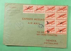 DR WHO WWII CENSORED EXPRESS RED CROSS POW HUNTSVILLE TX TO SWITZERLAND Lm22885 - Picture 1 of 2