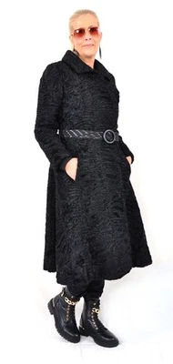US5516 REAL SWAKARA PERSIAN LAMB FUR COAT RANCH PERSIAN LAMB SMALL SIZE S - Image 1 of 4