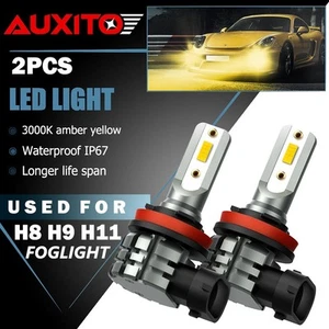 H11 H8 LED Bulbs 3000K Golden Yellow Super Bright Fog Light DRL Light High Power - Picture 1 of 11