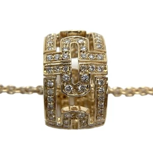 BVLGARI Parentesi Diamond Pendant Necklace K18YG Yellow Gold Adjustable Chain - Picture 1 of 6