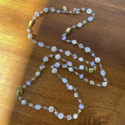 Cookie Lee 项链多色超长艺术玻璃珠串珠多功能 41 英寸 — 第 1/4 张图片