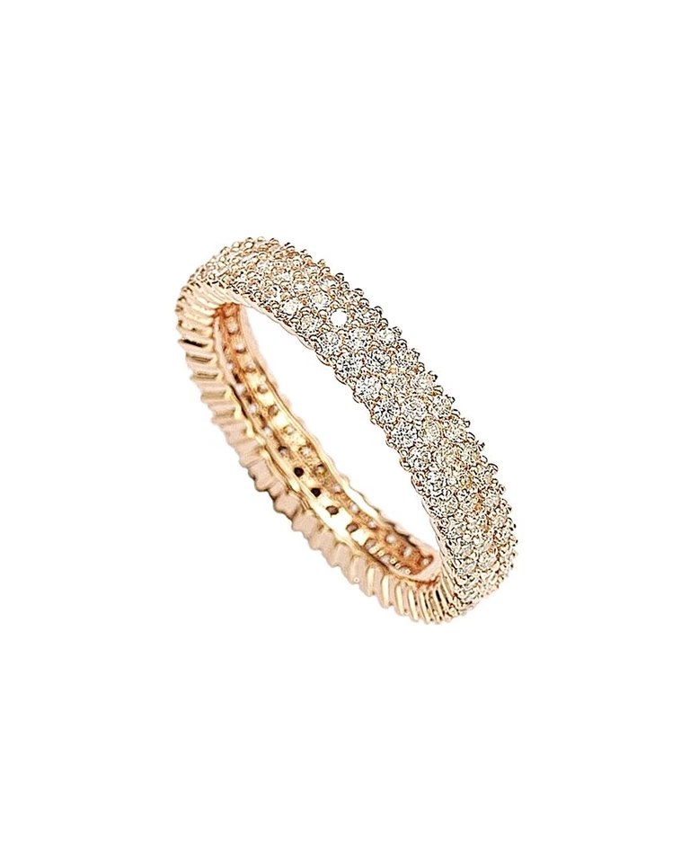 Suzy Levian Rose Plated Cz Eternity Ring Women's  8.5 - Image 1 of 1