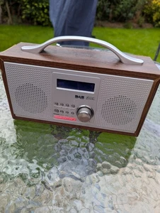 Wooden DAB FM Digital Radio With Alarm Clock - Model 583 151 Mains Battery - Picture 1 of 6