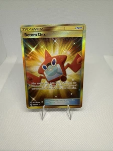 Pokémon TCG Rotom Dex Sun & Moon Base Set 159/149 Holo Secret Rare - Picture 1 of 2