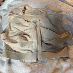 Marena Post Surgery Front Zip Closure Hook & Loop Compression Bra Mastectomy XL - Picture 1 of 5
