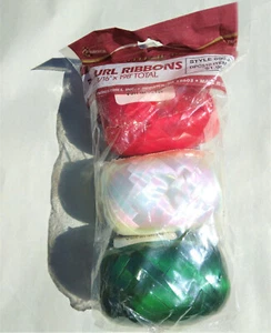 Package of 3 Curl Ribbons (3/16" X 198') (NOS) - Picture 1 of 3